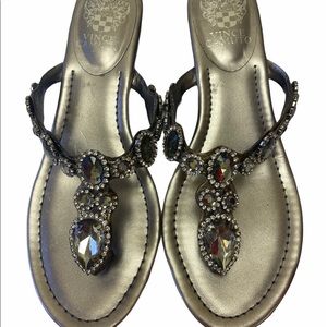 Metallic Jeweled Vince Camuto Sandals Size 8.5